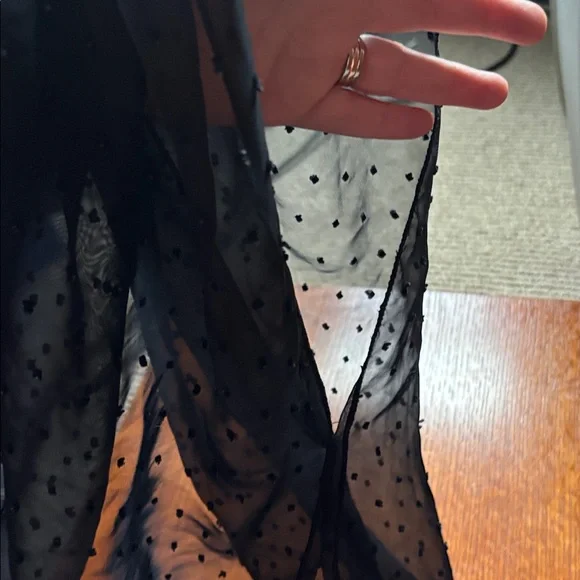 ELLEN TRACY elegant, romantic, gothic, fringe, lace, kimono/shawl. One size. - Picture 7 of 7